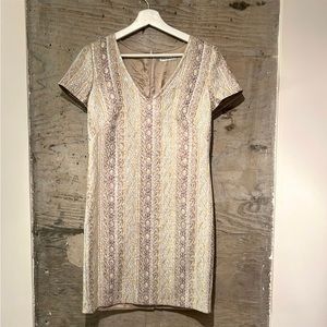 Trina Turk Metallic Jacquard Cocktail Sheath Dress